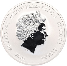 1 доллар 2021 года Тувалу «Симпсоны — Мардж и Мэгги» — Фото №2