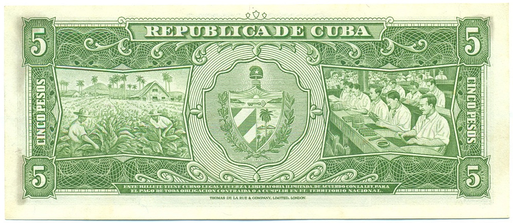 5 песо 1960 года Куба — Фото №2