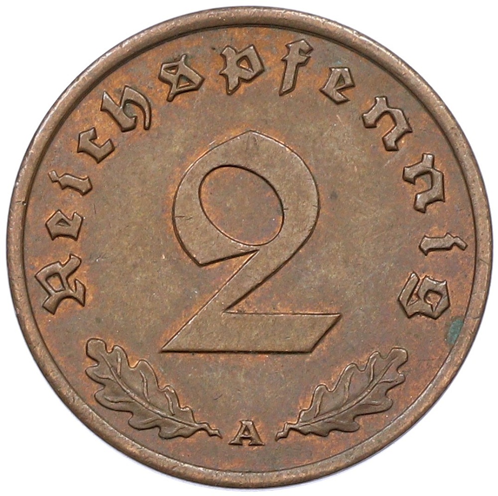 2 рейхспфеннига 1940 года А Германия — Фото №2