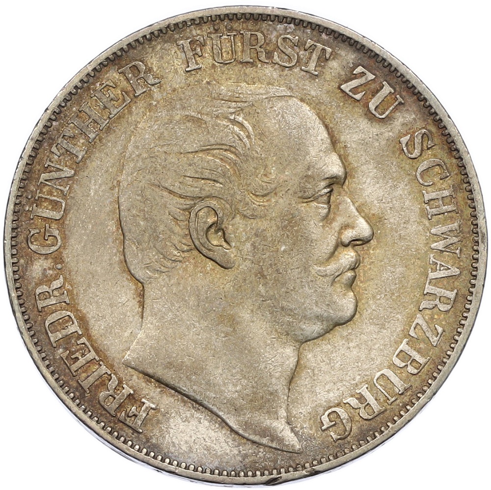 1 союзный талер 1866 года Шварцбург-Рудольштадт — Фото №1