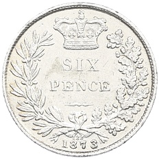 6 пенсов 1873 года Великобритания — Фото №1