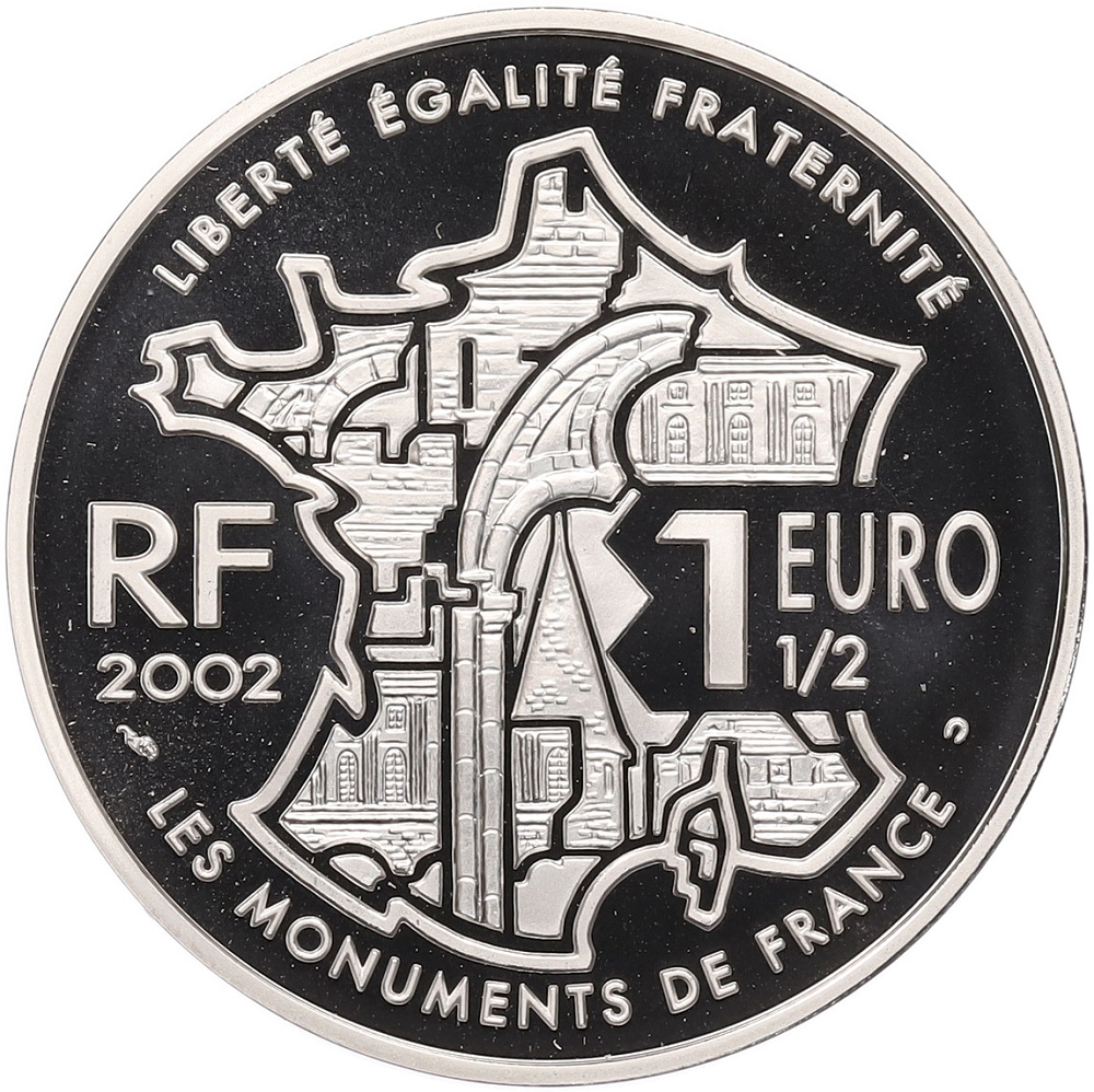 1 1/2 евро 2002 года Франция «Главные памятники — Монмартр» — Фото №2