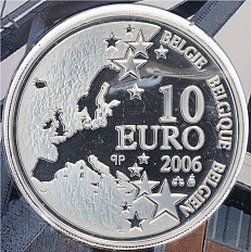 10 евро 2006 года Бельгия «50 лет катастрофе на шахте Буа-дю-Казье» (Цветное покрытие) — Фото №2