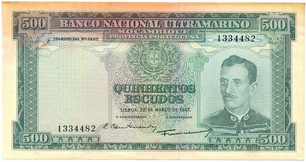 500 эскудо 1967 года Португальский Мозамбик — Фото №1