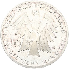 10 марок 1994 года G Германия «250 лет со дня рождения Иоганна Готфрида Гердера» — Фото №2
