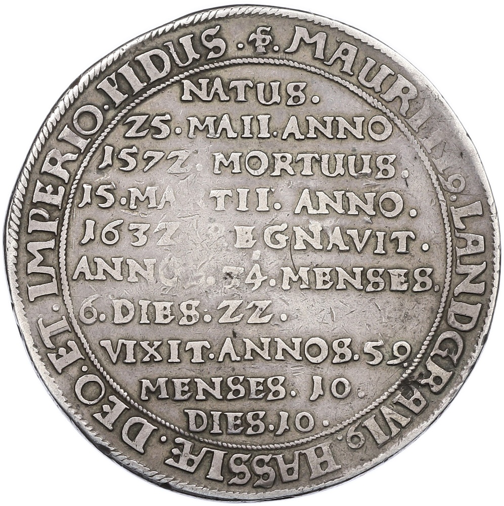 1 талер 1632 года Гессен-Кассель «Смерть Морица» — Фото №2