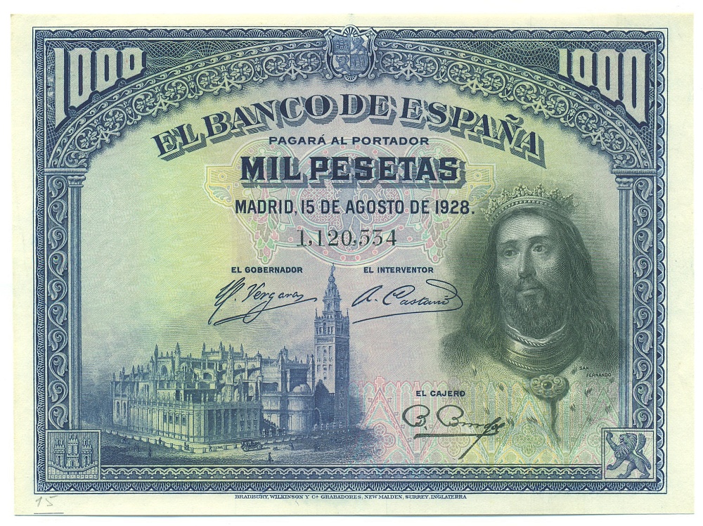 1000 песет 1928 года Испания — Фото №1