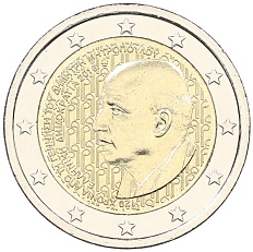 2 евро 2016 года Греция «120 лет со дня рождения Димитриса Митропулоса» — Фото №1