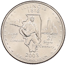 1/4 доллара (25 центов) 2003 года D США «Штаты и территории — Иллинойс» — Фото №1