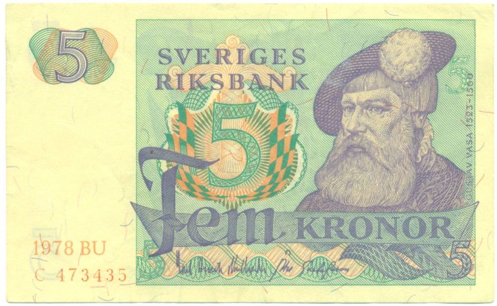5 крон 1978 года Швеция — Фото №1
