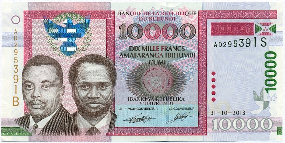 10000 франков 2013 года Бурунди — Фото №1