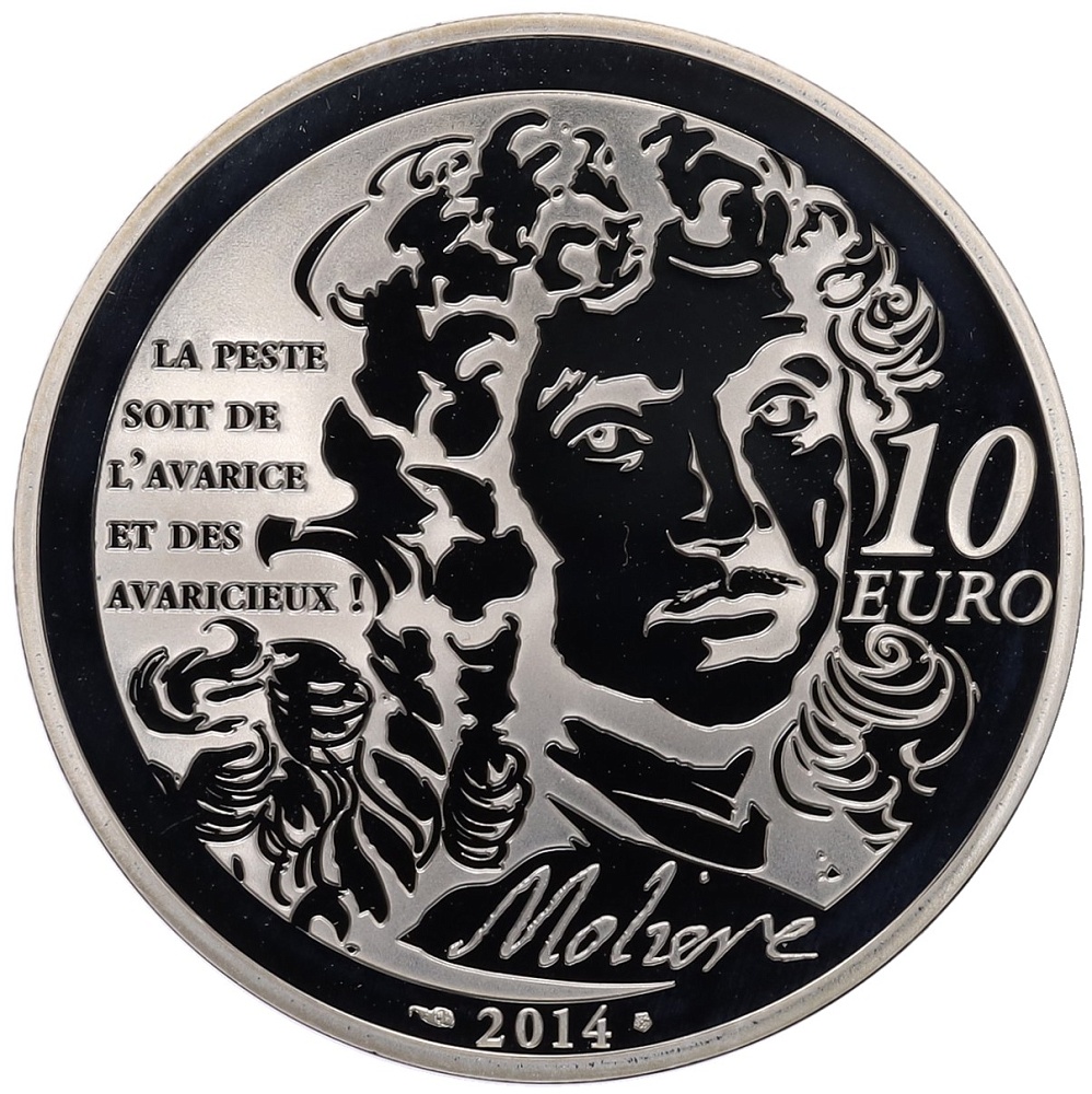 10 евро 2014 года Франция «Мольер — Скупой» — Фото №2