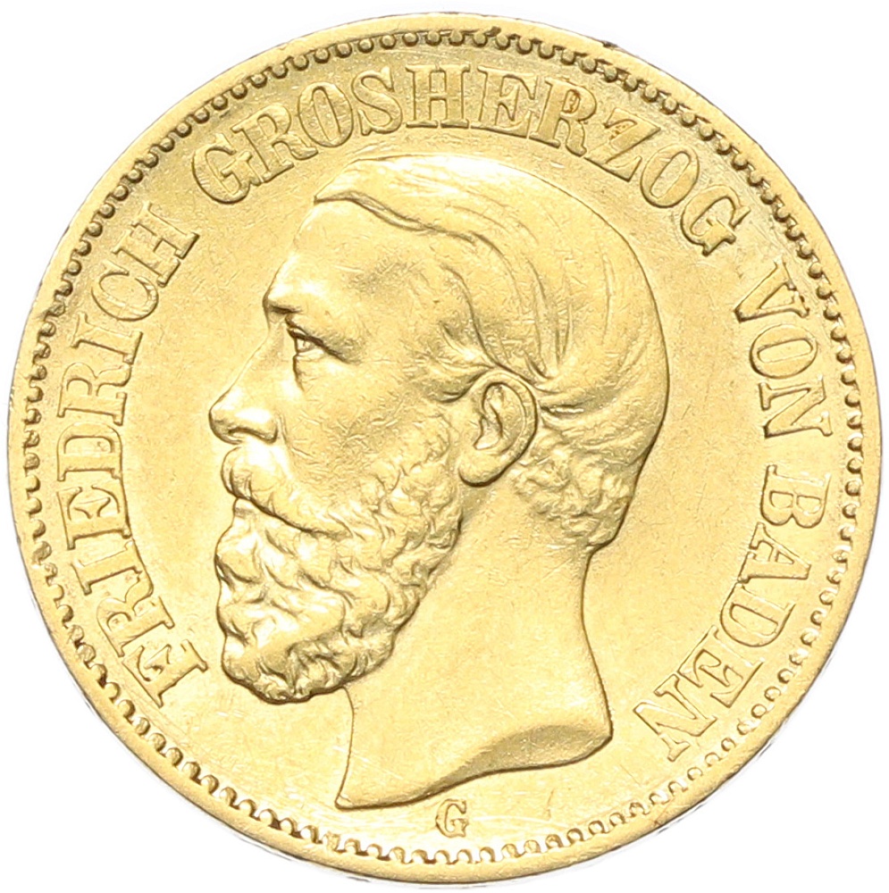 20 марок 1873 года G Германия (Баден) — Фото №1