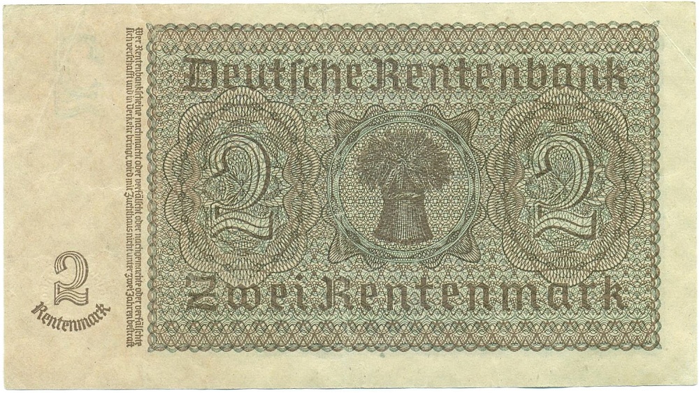 2 рентенмарки 1937 года Германия — Фото №2