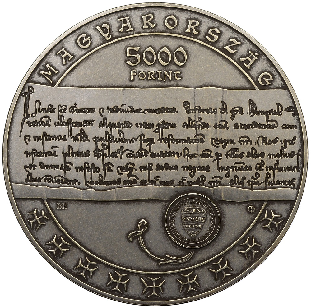 5000 форинтов 2022 года Венгрия «800 лет изданию Золотой буллы» — Фото №2
