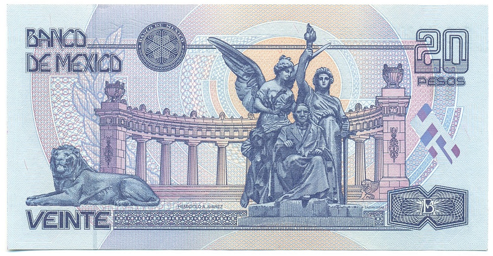 20 песо 1998 года Мексика — Фото №2