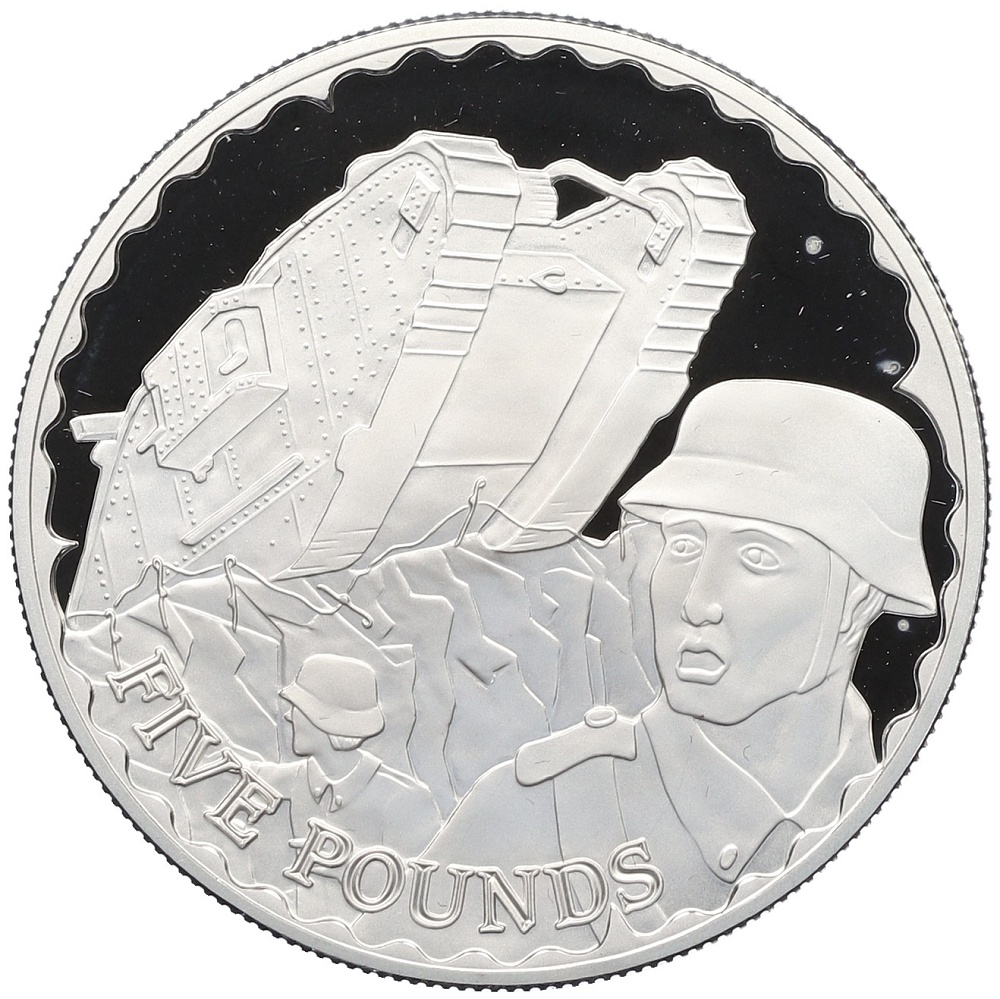 5 фунтов 2008 года Олдерни «90-летие окончания Первой Мировой войны» — Фото №1