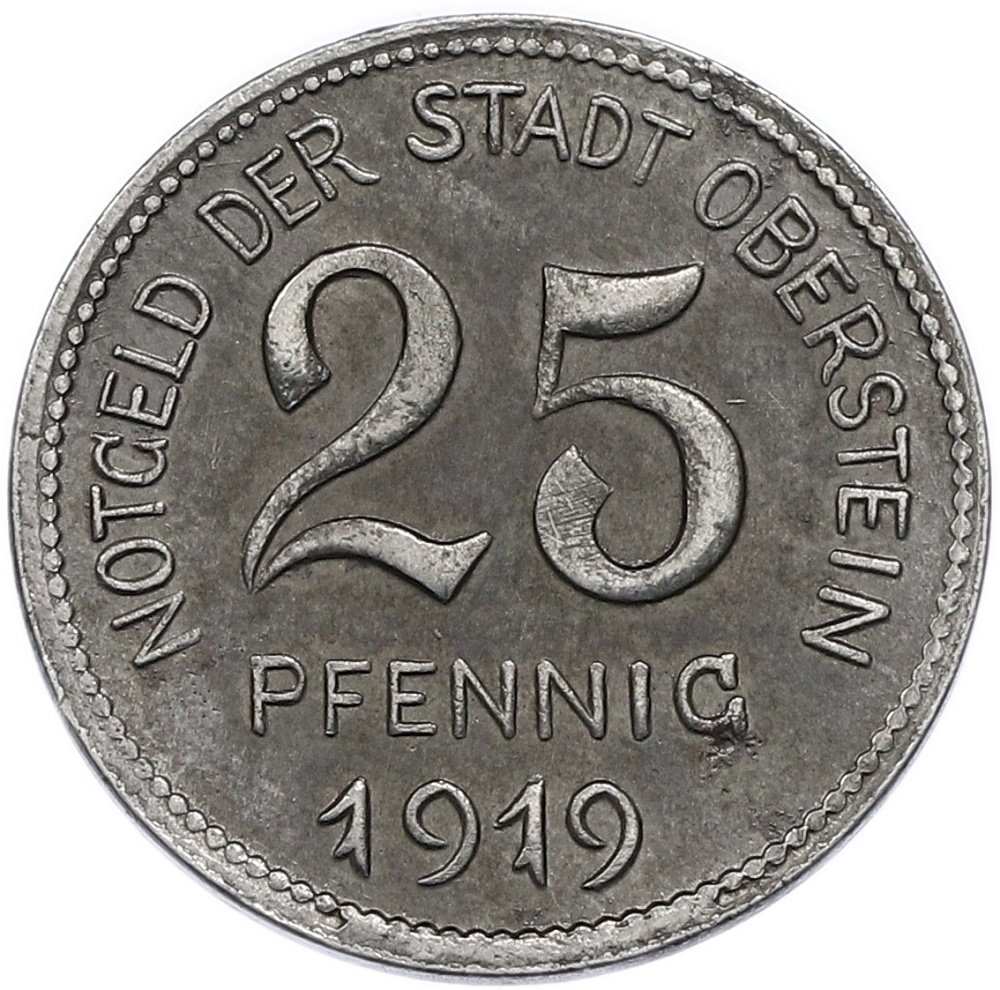 25 пфеннигов 1919 года Германия — город Оберштайн (Нотгельд) — Фото №2