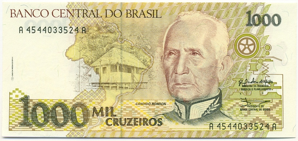 1000 крузейро 1990 года Бразилия — Фото №1