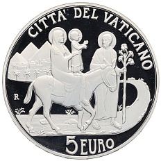 5 евро 2010 года Ватикан «Мигранты и беженцы» — Фото №1