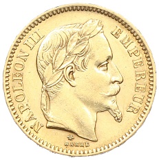 20 франков 1863 года A Франция — Фото №2
