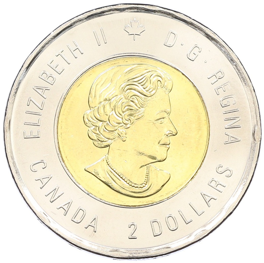 2 доллара 2021 года Канада «100 лет открытию инсулина» (Цветное покрытие) — Фото №2