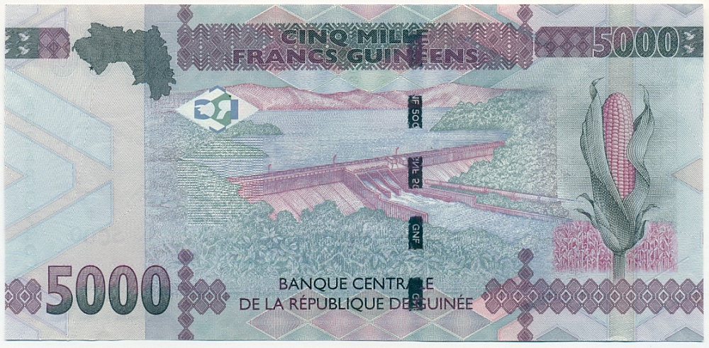 5000 франков 2022 года Гвинея — Фото №2