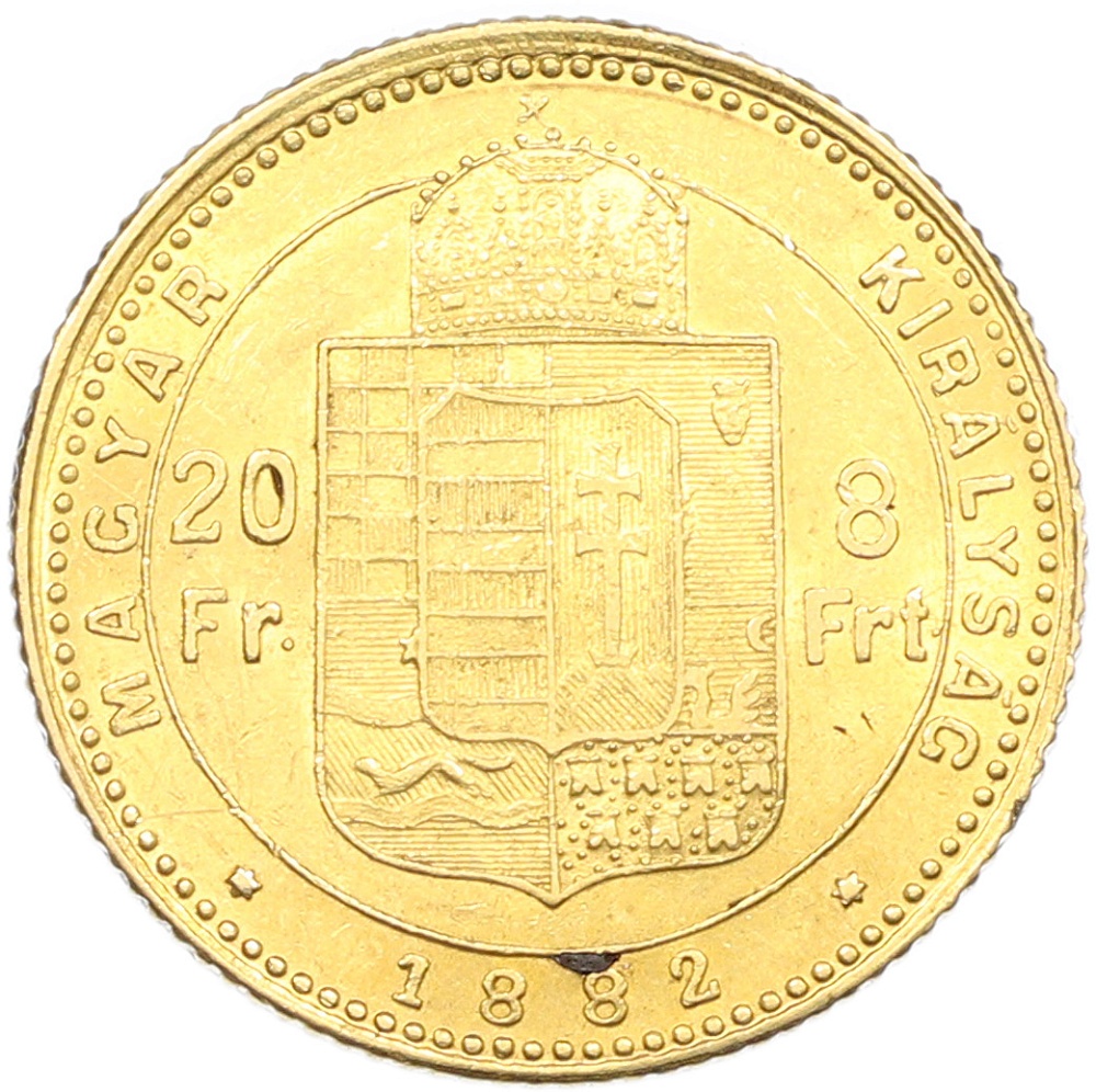 20 франков (8 форинтов) 1881 года Венгрия — Фото №1