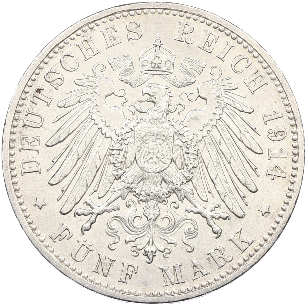 5 марок 1914 года Германия (Бавария) — Фото №2