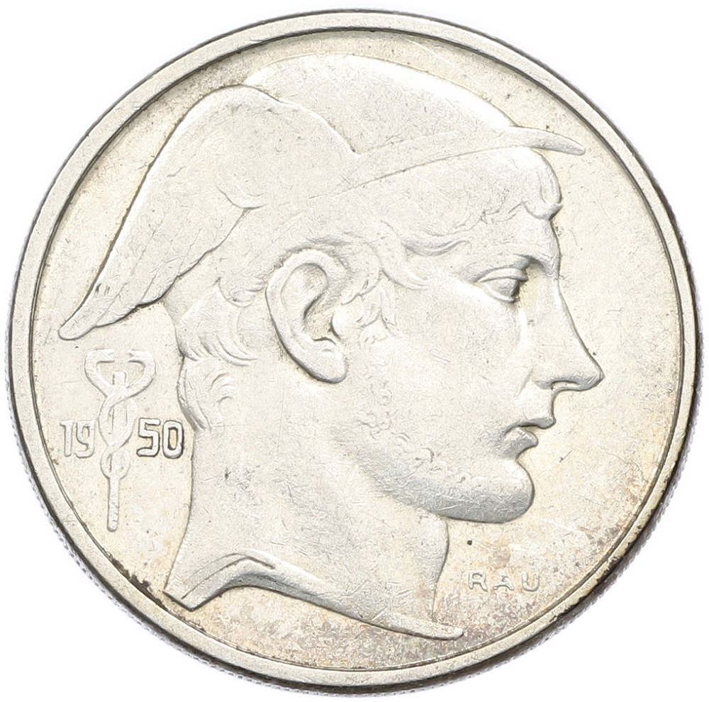 50 франков 1950 года Бельгия — легенда на фламандском (BELGIE) — Фото №1