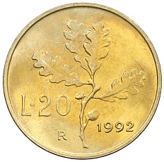 20 лир 1992 года Италия — Фото №1