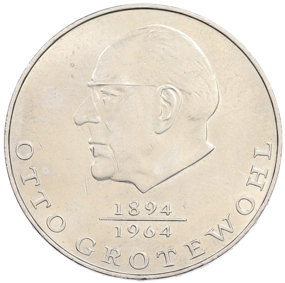 20 марок 1973 года Восточная Германия (ГДР) «Отто Гротеволь» — Фото №1