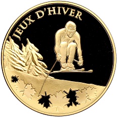 50 евро 2009 года Франция «XXI зимние Олимпийские Игры 2010 в Ванкувере» — Фото №1