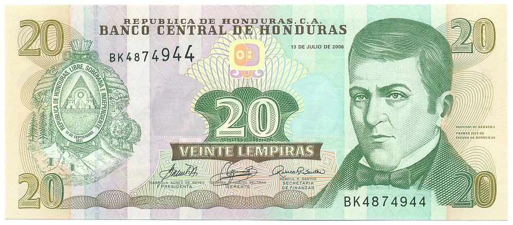 20 лемпир 2006 года Гондурас — Фото №1