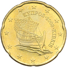 20 евроцентов 2008 года Кипр — Фото №1