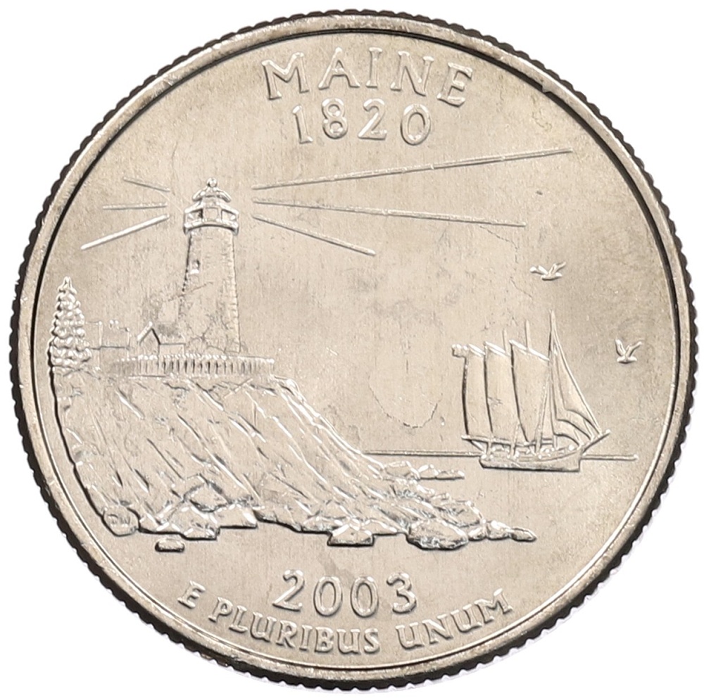 1/4 доллара (25 центов) 2003 года Р США «Штаты и территории — Мэн» — Фото №1