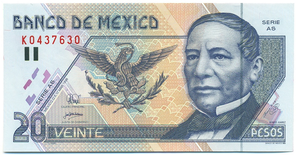 20 песо 1998 года Мексика — Фото №1