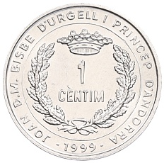 1 сентим 1999 года Андорра «ФАО» — Фото №2