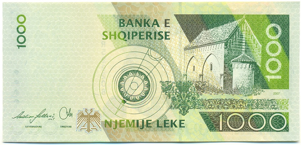 1000 лек 2007 года Албания — Фото №2