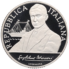 10 евро 2009 года Италия «100 лет присуждению нобелевской премии Гульельмо Маркони» — Фото №1