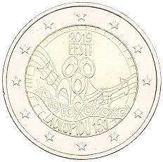 2 евро 2019 года Эстония «150 лет первому Эстонскому празднику песни» — Фото №1