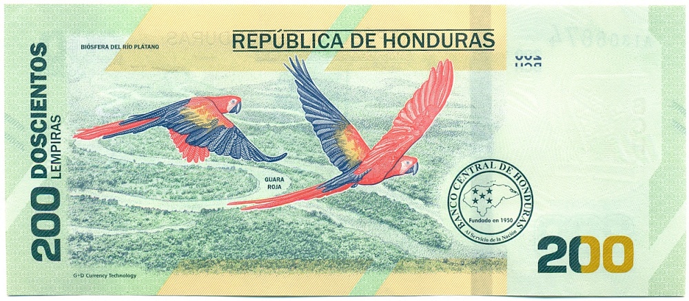 200 лемпир 2021 года Гондурас «200 лет Независимости Гондураса» — Фото №2