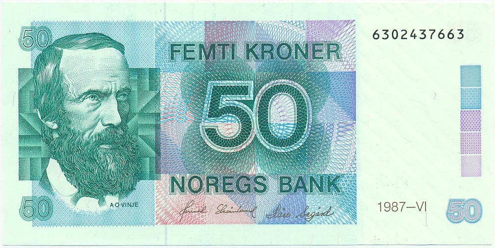 50 крон 1987 года Норвегия — Фото №1
