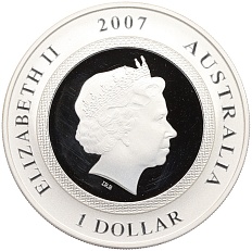 1 доллар 2007 года Австралия «Китайский гороскоп — Год свиньи» (Голографическое цветное изображение) — Фото №2