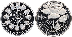 Набор из 2 монет 5 и 10 евро 2002 года Сан-Марино «Введение Евро» — Фото №1