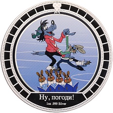 2 доллара 2011 года Ниуэ «Ну погоди — Катание на коньках» — Фото №1