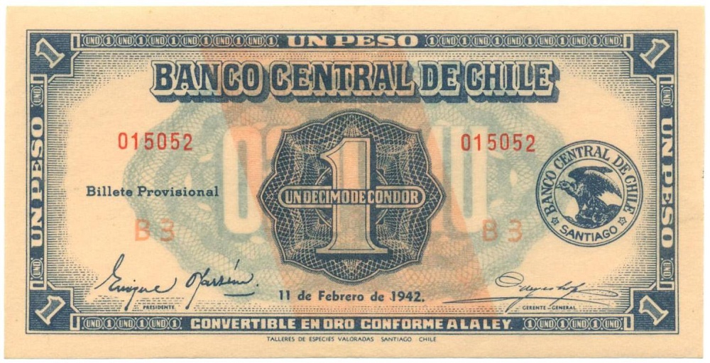 1 песо 1942 года Чили — Фото №1