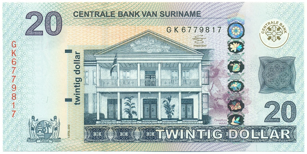 20 долларов 2012 года Суринам — Фото №1