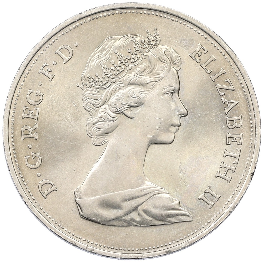 25 пенсов 1972 года Великобритания «Королевская серебряная свадьба» — Фото №2
