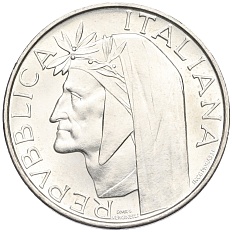 500 лир 1965 года Италия «700 лет со дня рождения Данте Алигьери» — Фото №2
